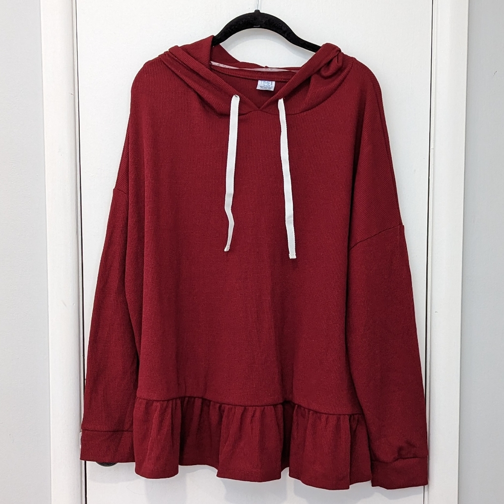 Time and Tru Waffle Peplum Hoodie